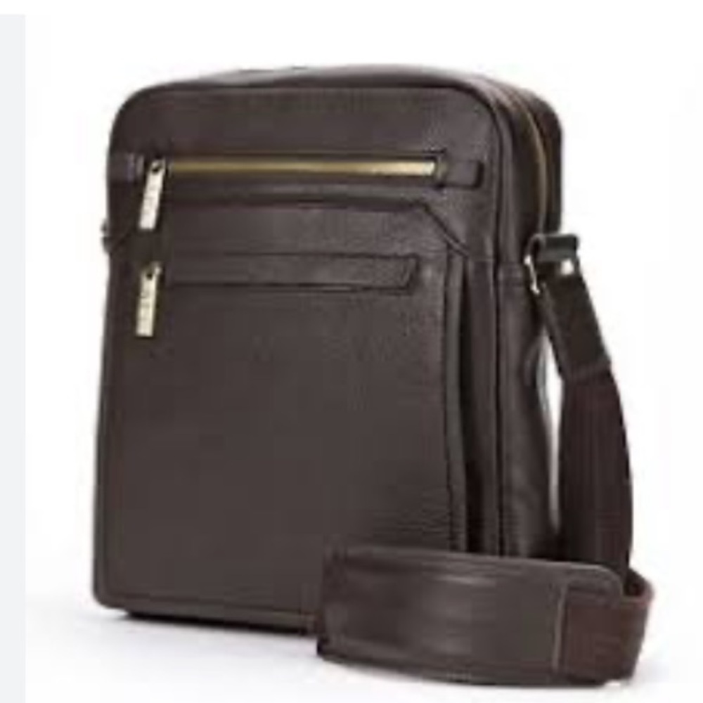 AmeriLeather Front Flap Messenger Bag - Genuine Leather Crossbody Unisex Brown